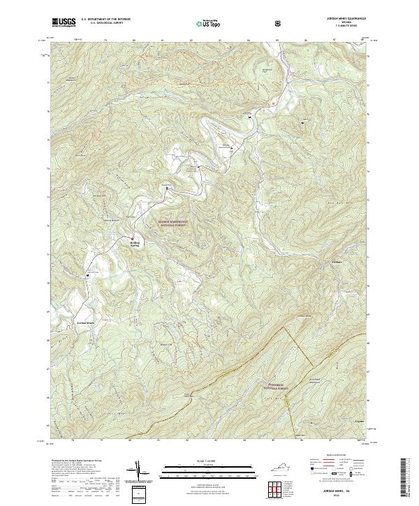 Jordan Mines topographic map thumbnail