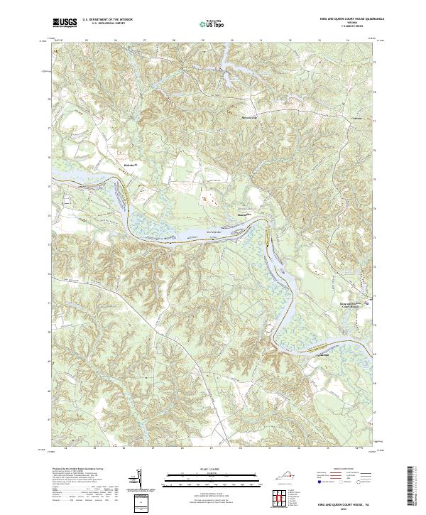King And Queen Court House topographic map thumbnail