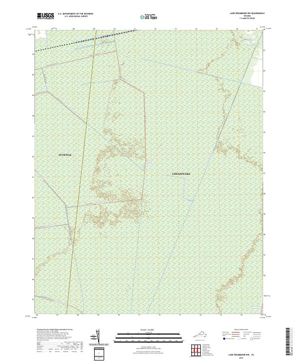 Lake Drummond NW topographic map thumbnail