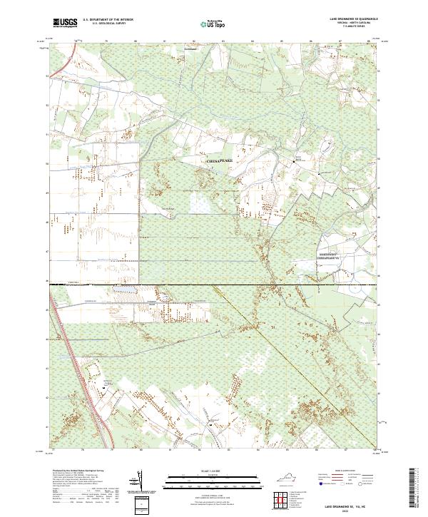 Lake Drummond SE topographic map thumbnail