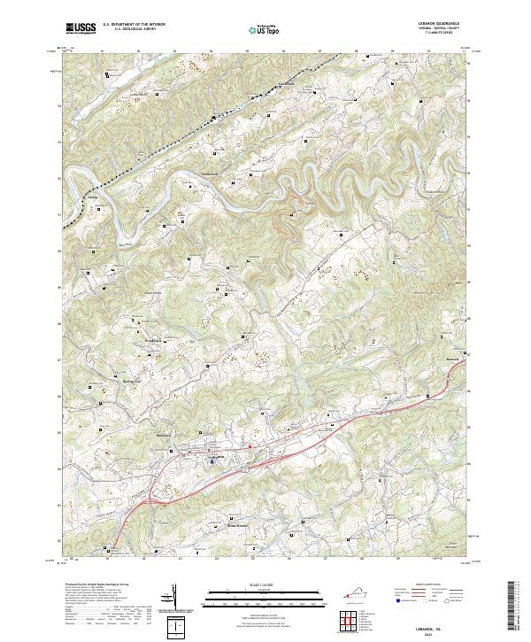 Lebanon topographic map thumbnail