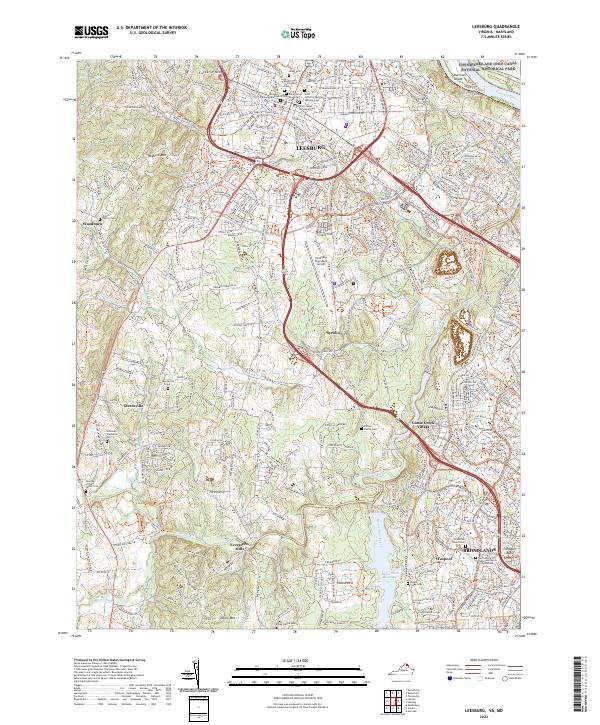 Leesburg topographic map thumbnail