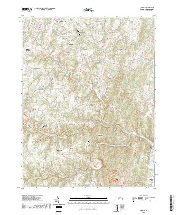 Lincoln topographic map thumbnail