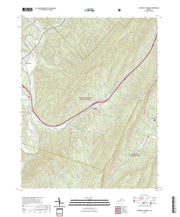 Longdale Furnace topographic map thumbnail
