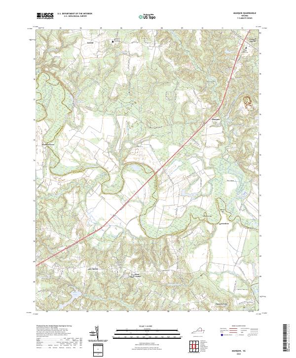 Manquin topographic map thumbnail