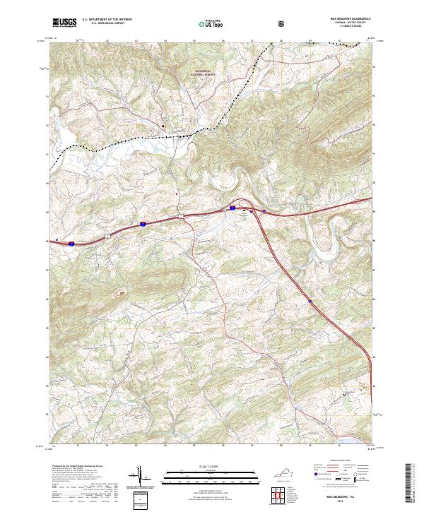 Max Meadows topographic map thumbnail