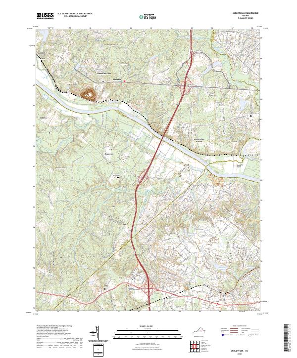 Midlothian topographic map thumbnail
