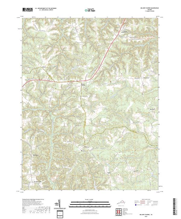 Millers Tavern topographic map thumbnail