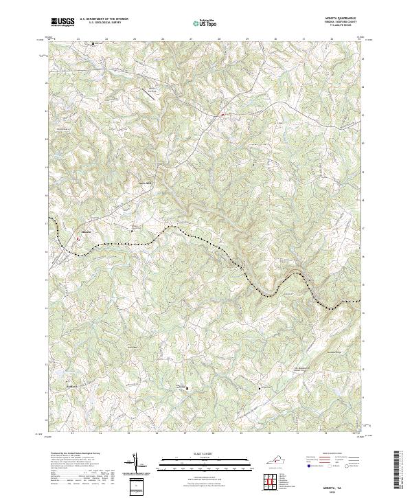 Moneta topographic map thumbnail