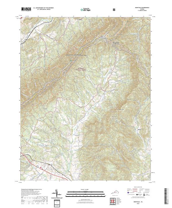 Montvale topographic map thumbnail
