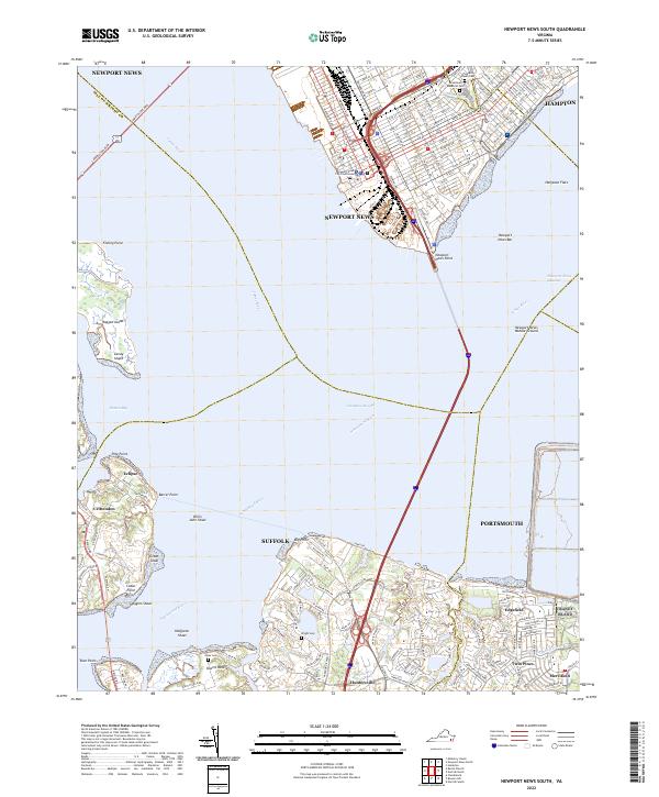 Newport News South topographic map thumbnail