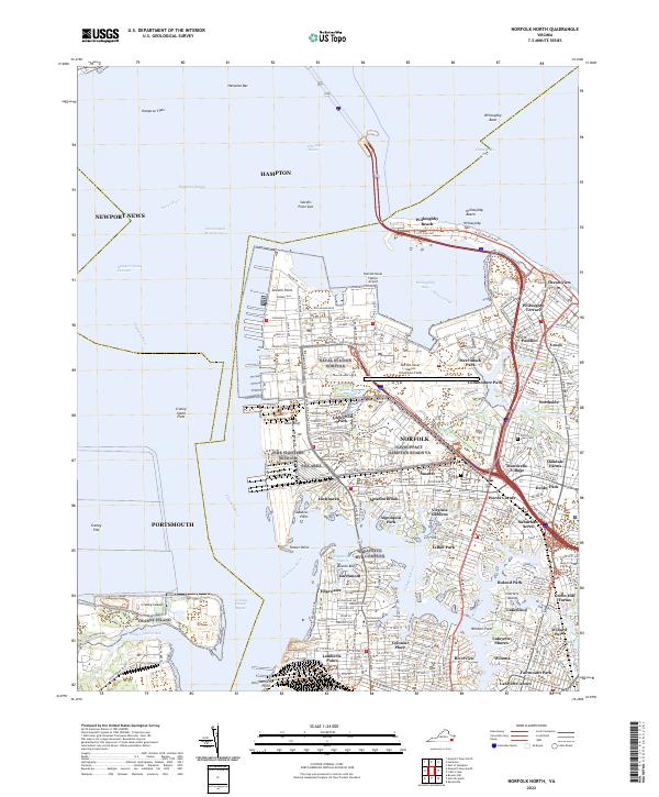 Norfolk North topographic map thumbnail
