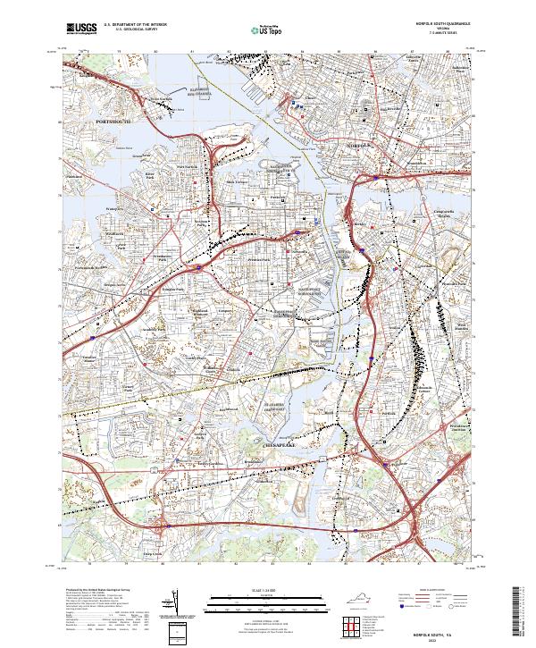 Norfolk South topographic map thumbnail