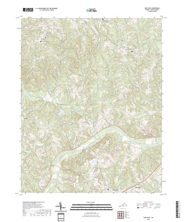 Oak Level topographic map thumbnail