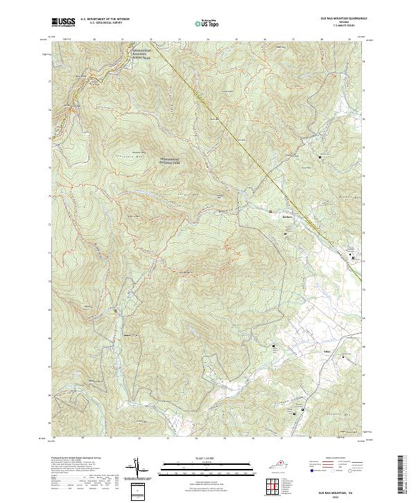 Old Rag Mountain topographic map thumbnail