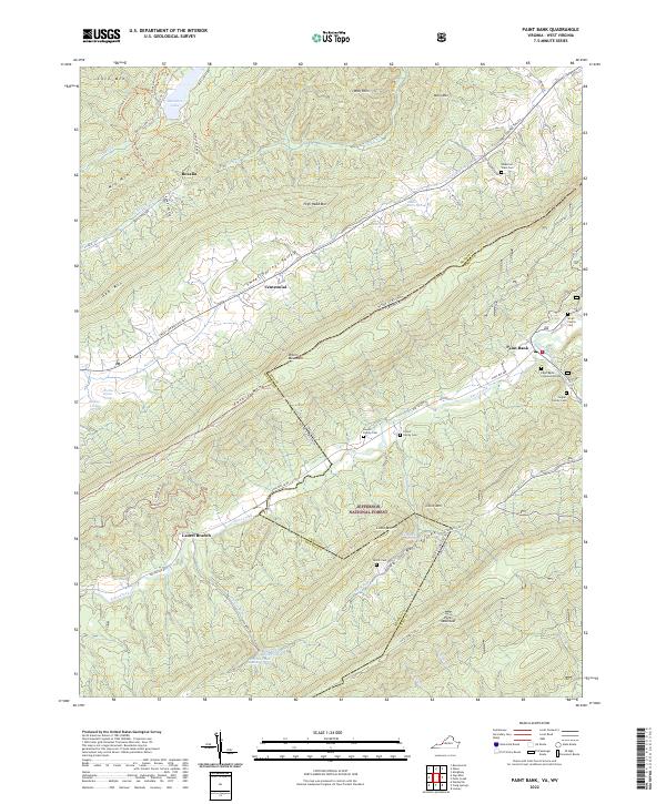 Paint Bank topographic map thumbnail