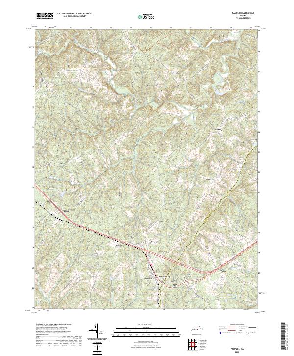 Pamplin topographic map thumbnail