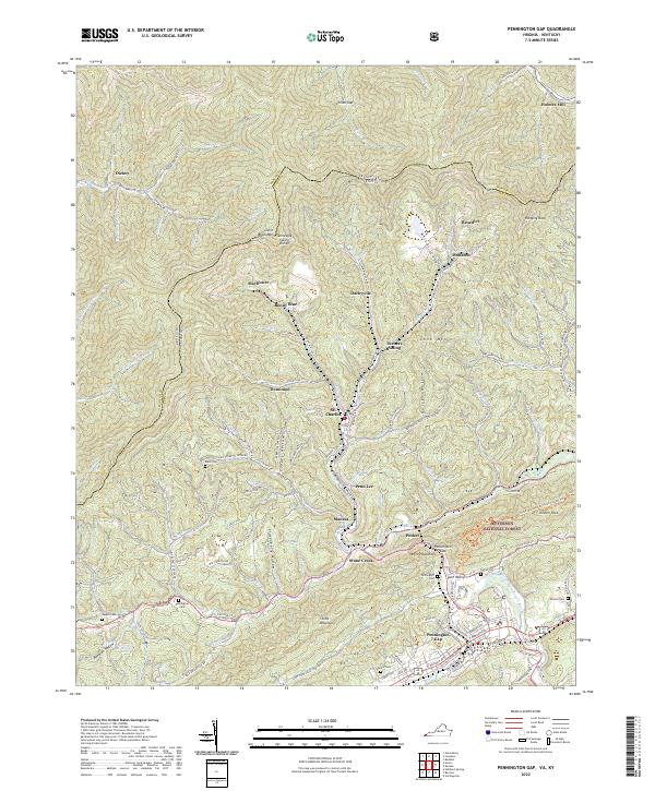 Pennington Gap topographic map thumbnail