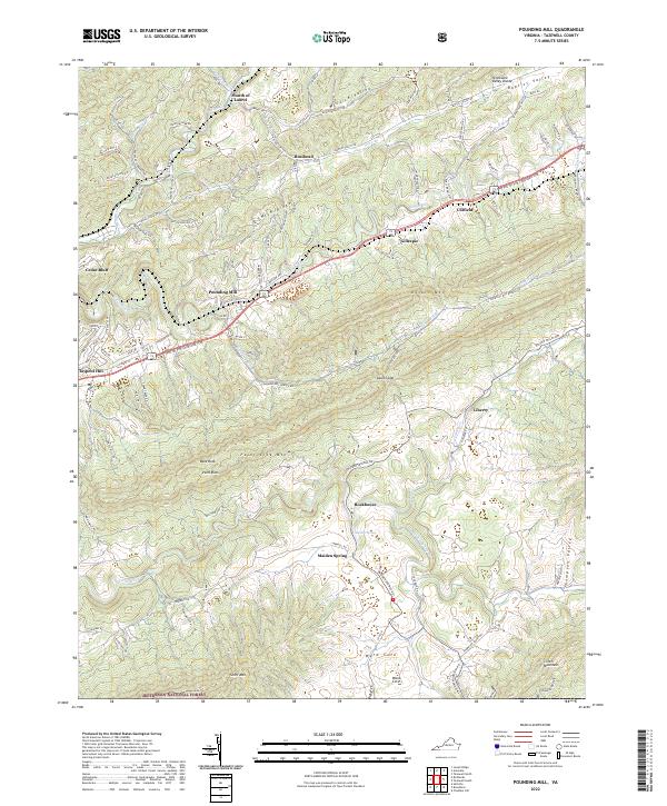 Pounding Mill topographic map thumbnail