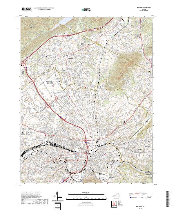 Roanoke topographic map thumbnail