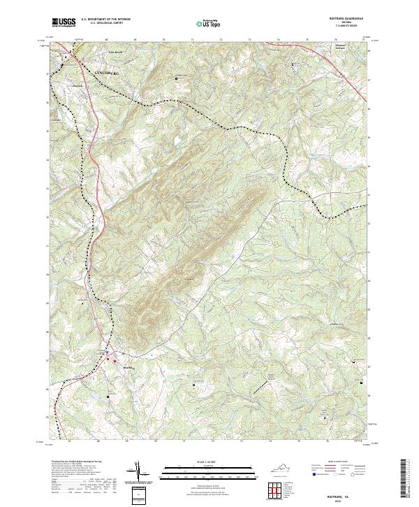 Rustburg topographic map thumbnail