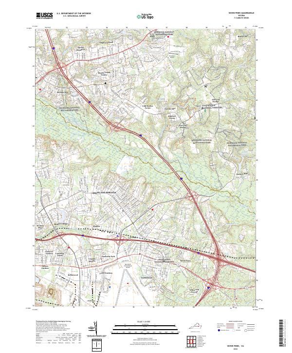 Seven Pines topographic map thumbnail