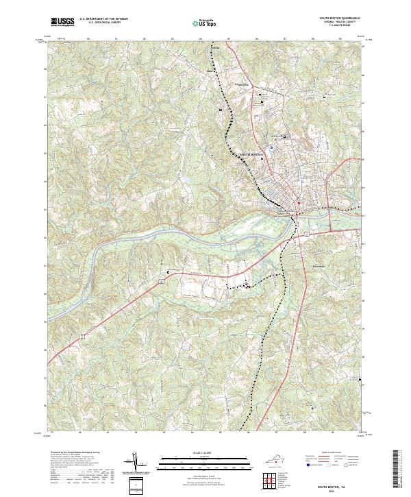 South Boston topographic map thumbnail