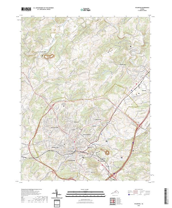 Staunton topographic map thumbnail