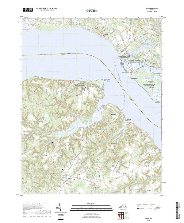 Surry topographic map thumbnail