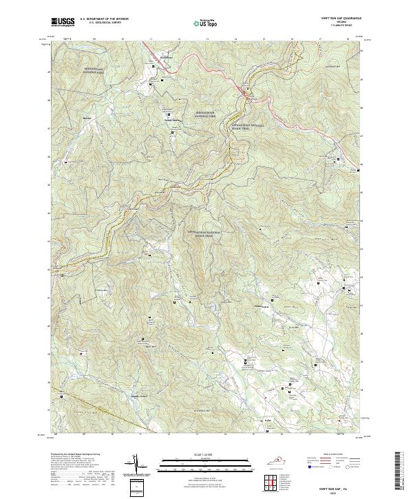 Swift Run Gap topographic map thumbnail