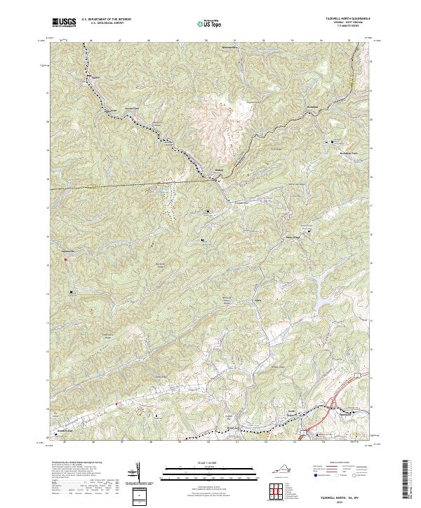 Tazewell North topographic map thumbnail