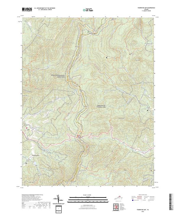 Thornton Gap topographic map thumbnail