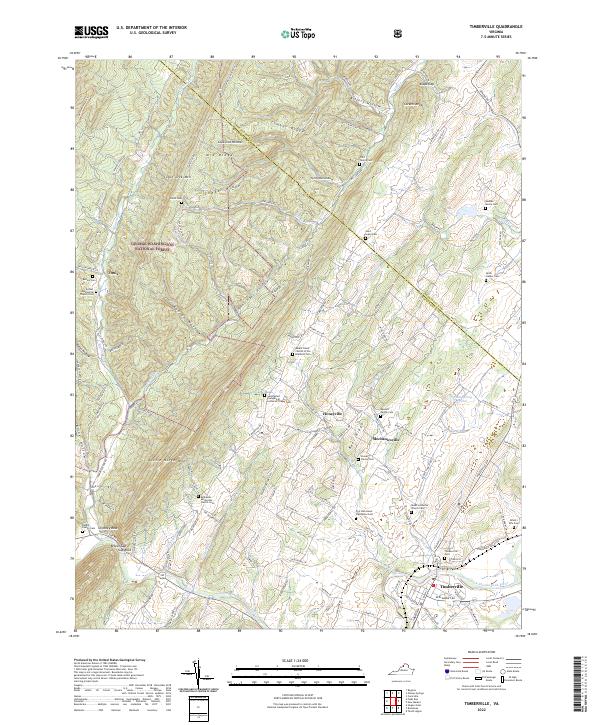Timberville topographic map thumbnail
