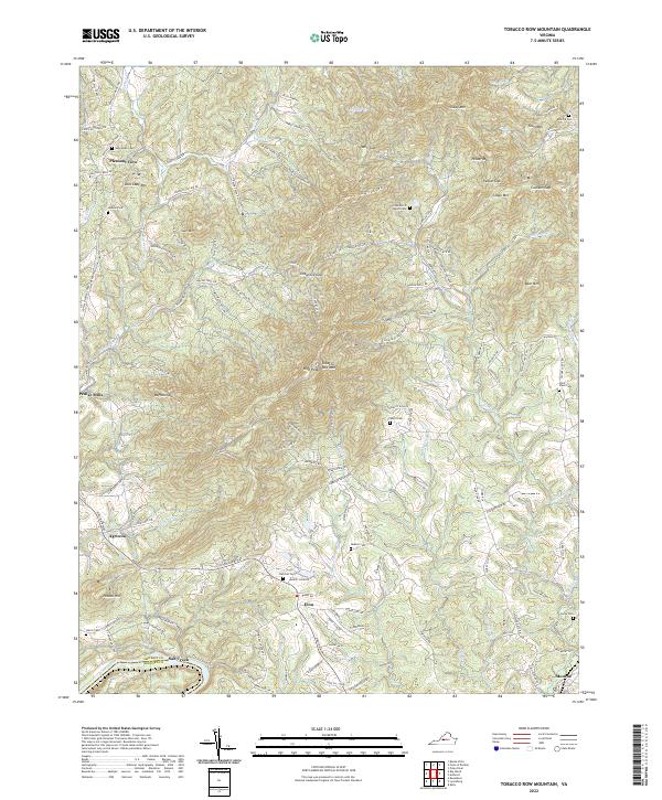 Tobacco Row Mountain topographic map thumbnail