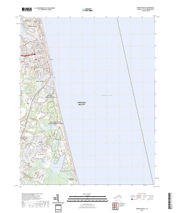Virginia Beach topographic map thumbnail