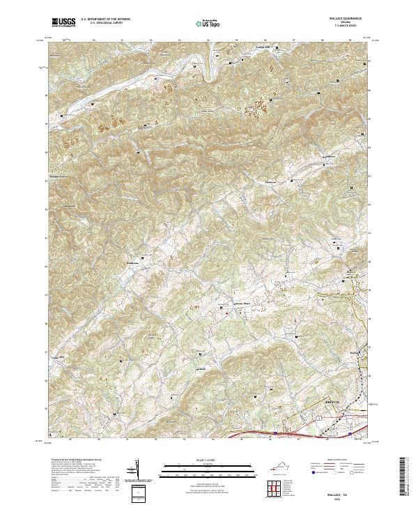Wallace topographic map thumbnail