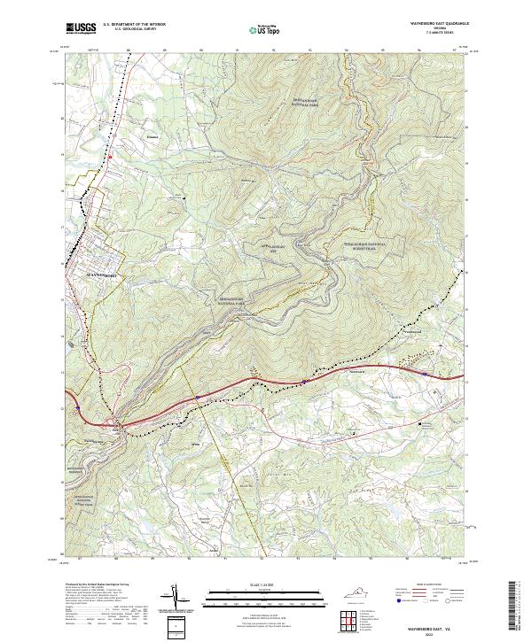 Waynesboro East topographic map thumbnail
