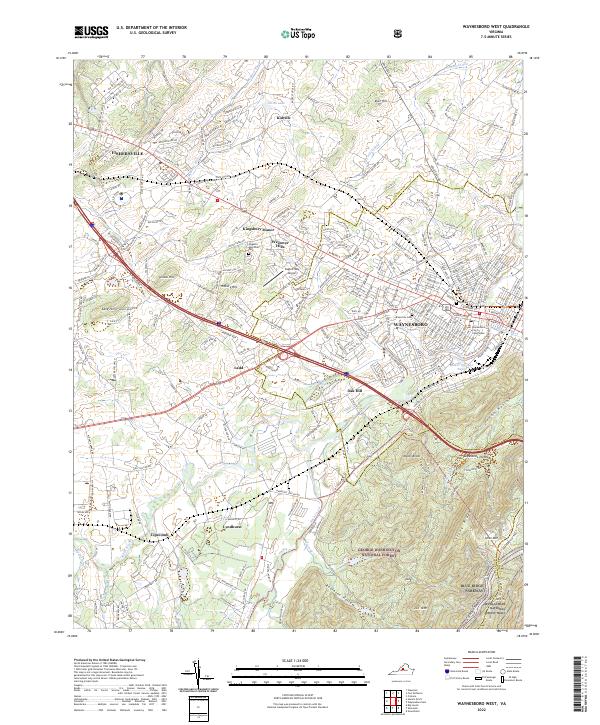 Waynesboro West topographic map thumbnail