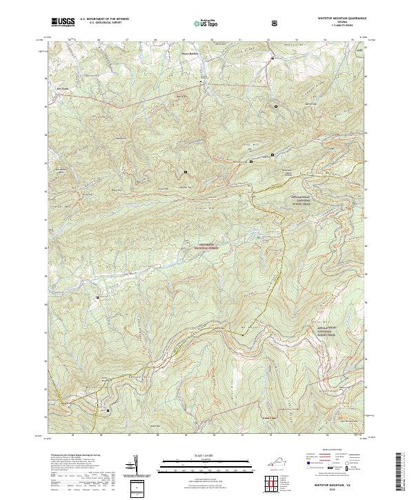 Whitetop Mountain topographic map thumbnail