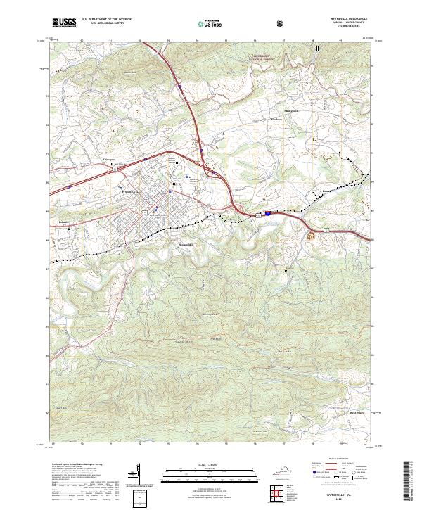 Wytheville topographic map thumbnail