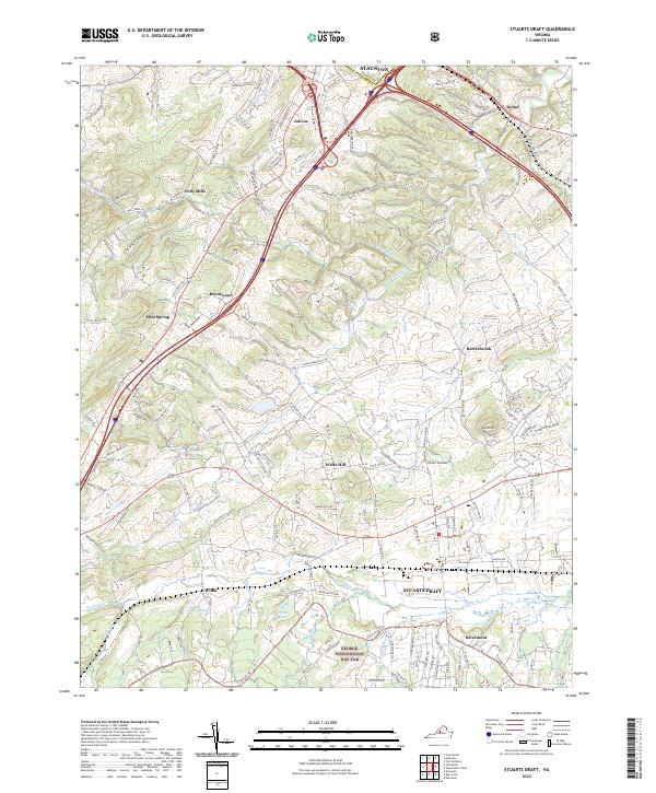 Stuarts Draft topographic map thumbnail