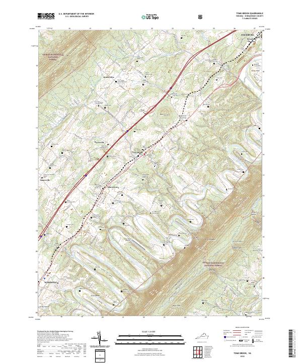 Toms Brook topographic map thumbnail