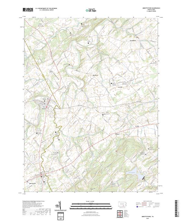 Abbottstown topographic map thumbnail