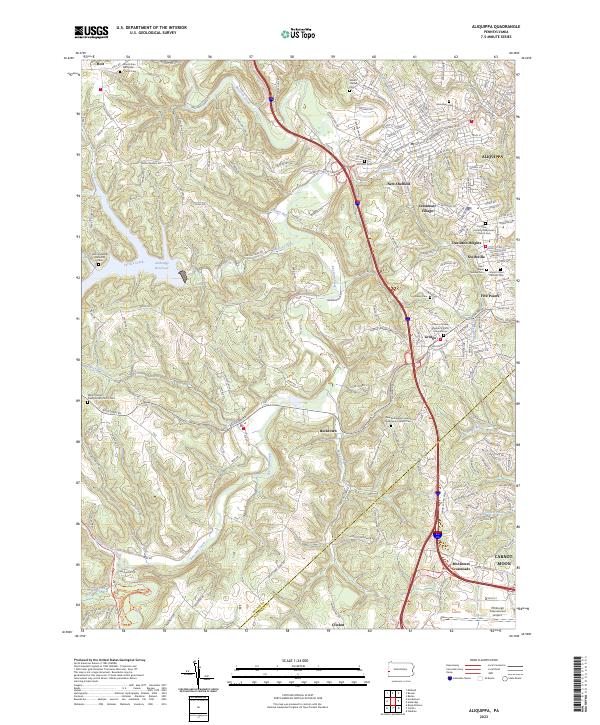 Aliquippa topographic map thumbnail