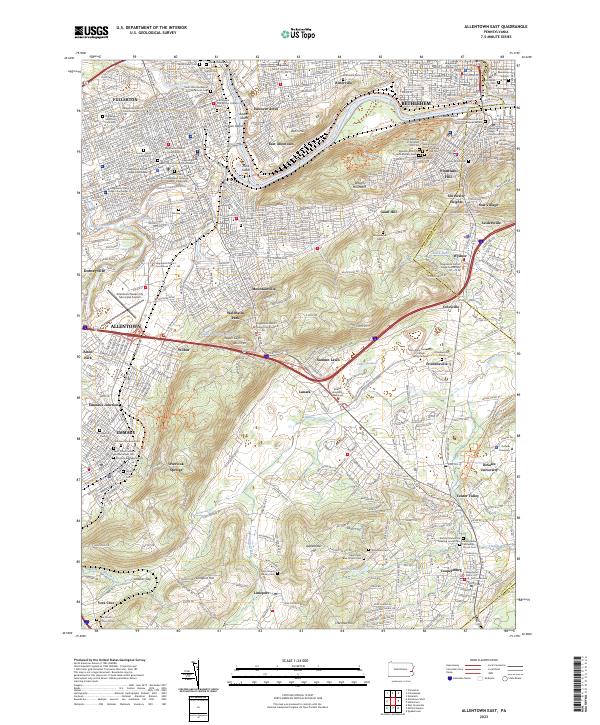Allentown East topographic map thumbnail