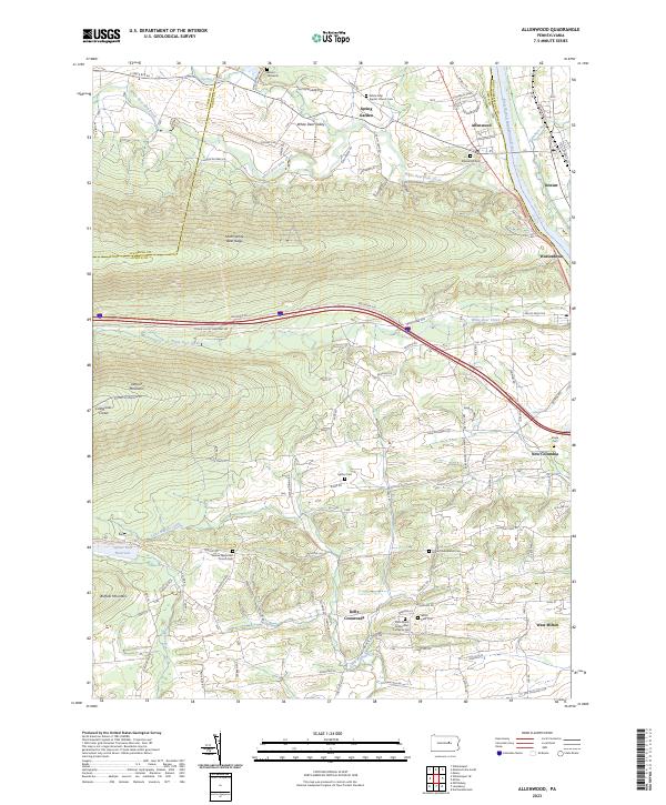 Allenwood topographic map thumbnail