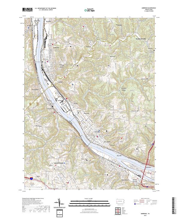 Ambridge topographic map thumbnail