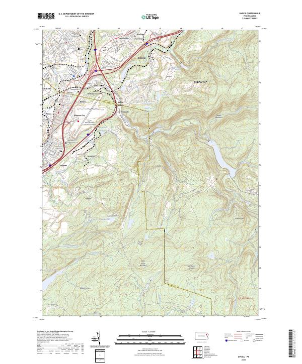 Avoca topographic map thumbnail