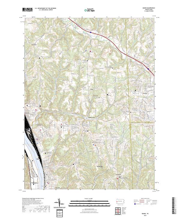 Baden topographic map thumbnail