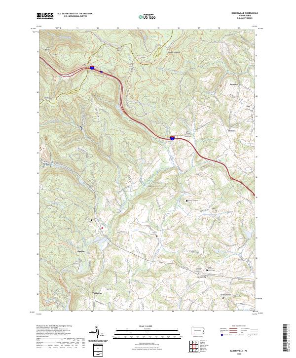 Bakersville topographic map thumbnail